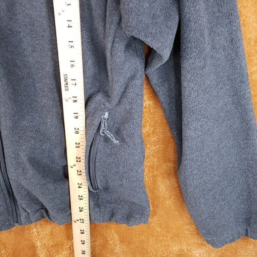 COLUMBIA Mens Jacket Small Gray Full Zip Fleece Pockets Casual